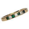 Vintage Emerald and Diamond 9 Carat Gold 1/3 Eternity Band