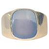 Vintage Blue Chalcedony and 9 Carat Gold Signet Ring