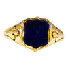 Vintage Lapis Lazuli and 15 Carat Gold Signet Ring