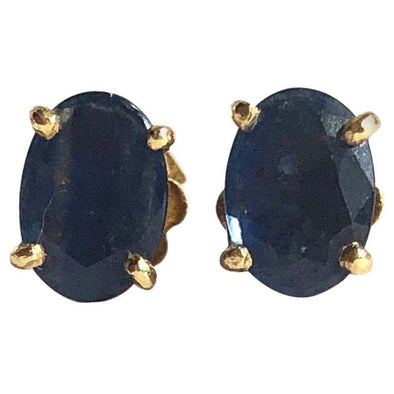 Vintage Sapphire and 18 Carat Gold Stud Earrings