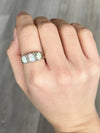 Vintage Opal and Diamond 9 Carat Gold Three-Stone Ring