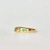 Art Deco 18 Carat Gold Emerald and Diamond Five-Stone Ring