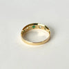 Art Deco 18 Carat Gold Emerald and Diamond Five-Stone Ring