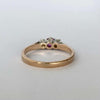 Vintage Ruby and Diamond 9 Carat Gold Three-Stone Ring