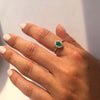 Vintage Emerald and Diamond 18 Carat White Gold Cluster Ring