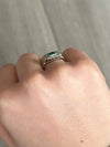 Edwardian Emerald and Diamond Platinum Panel Cluster Ring