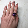Vintage Amethyst and Diamond Silver Cocktail Ring