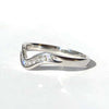 Vintage Diamond and 18 Carat White Gold Waved Band