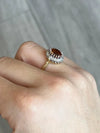 Vintage Fire Opal and Diamond 18 Carat Cluster Ring