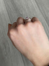 Modern Pink Sapphire and Diamond Platinum Three-Stone Ring