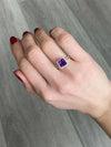 Vintage Amethyst and Diamond 18 Carat White Gold Cluster Ring