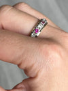 Vintage White Topaz and Ruby 9 Carat Gold Full Eternity Band