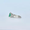 Vintage Emerald and Diamond 18 Carat White Gold Solitaire Ring