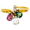Vintage Diamond and Tourmaline 18 Carat Gold Ring