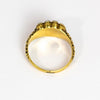 Late Georgian Pearl and Crystal 9 Carat Gold Mourning Ring