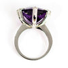 Vintage Amethyst and Diamond 18 Carat White Gold Abstract Ring